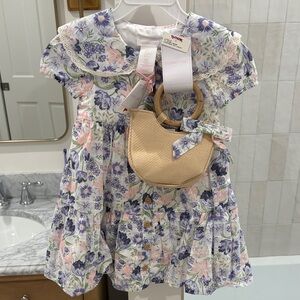 Shabby Chic Floral Dress with Bag